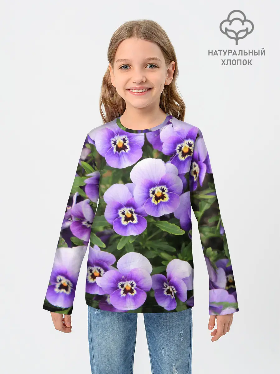 Детский лонгслив / Анютины глазки