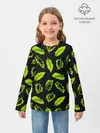 Детский лонгслив / Зеленые листья