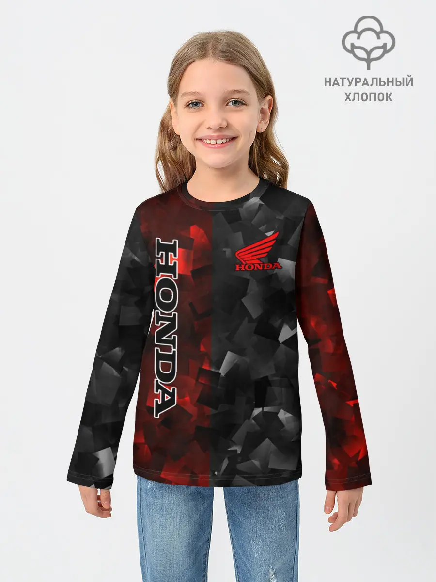 Детский лонгслив / HONDA | RedBlack