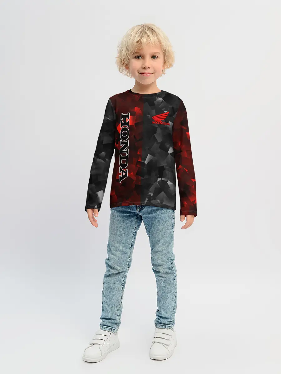 Детский лонгслив / HONDA | RedBlack