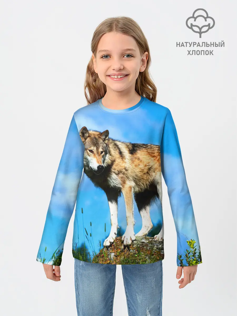 Детский лонгслив / Волк