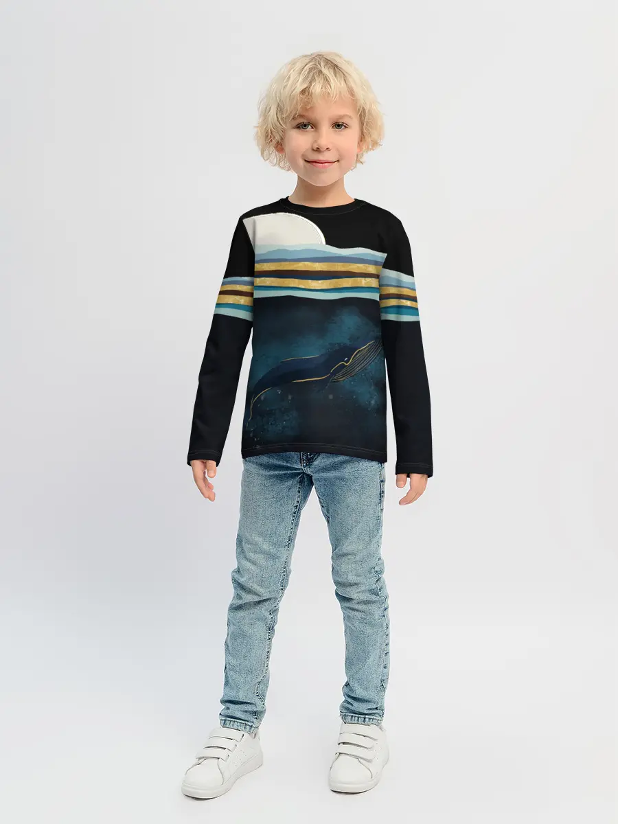 Детский лонгслив / Кит