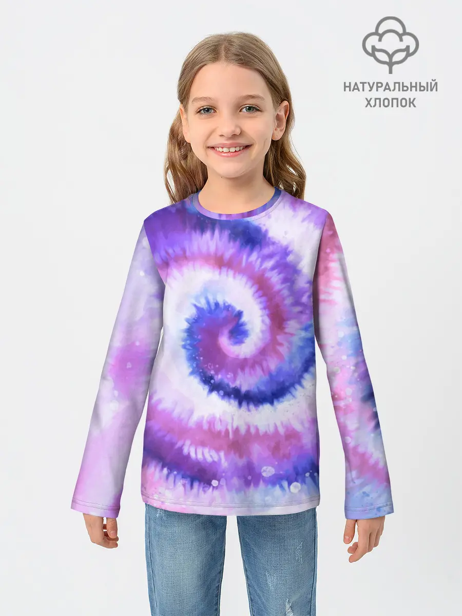 Детский лонгслив / TIE-DYE PURPLE