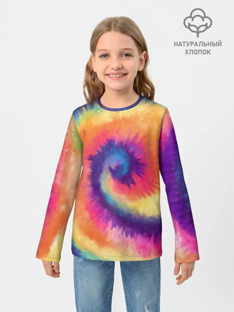 Детский лонгслив / TIE-DYE MULTICOLOR