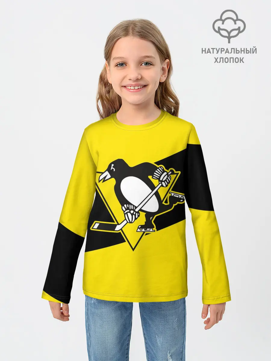 Детский лонгслив / Питтсбург Пингвинз