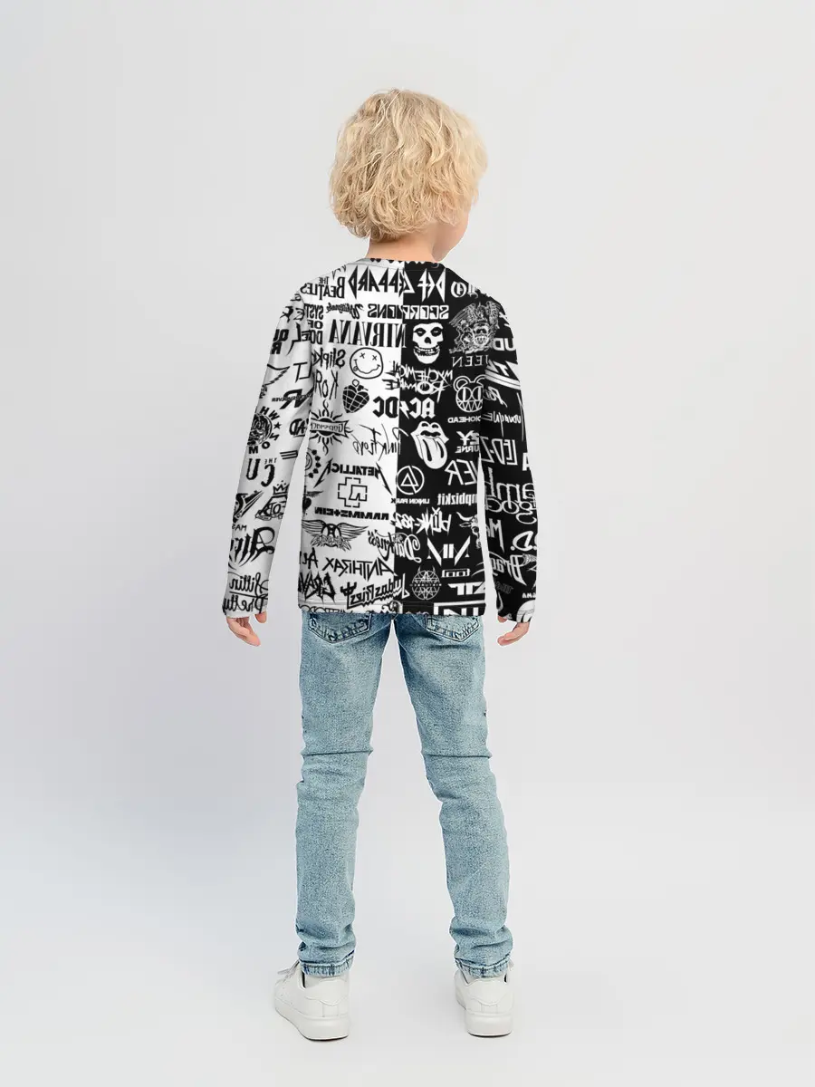 Детский лонгслив / Эмблемы Рок Групп