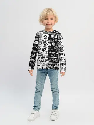 Детский лонгслив / Эмблемы Рок Групп