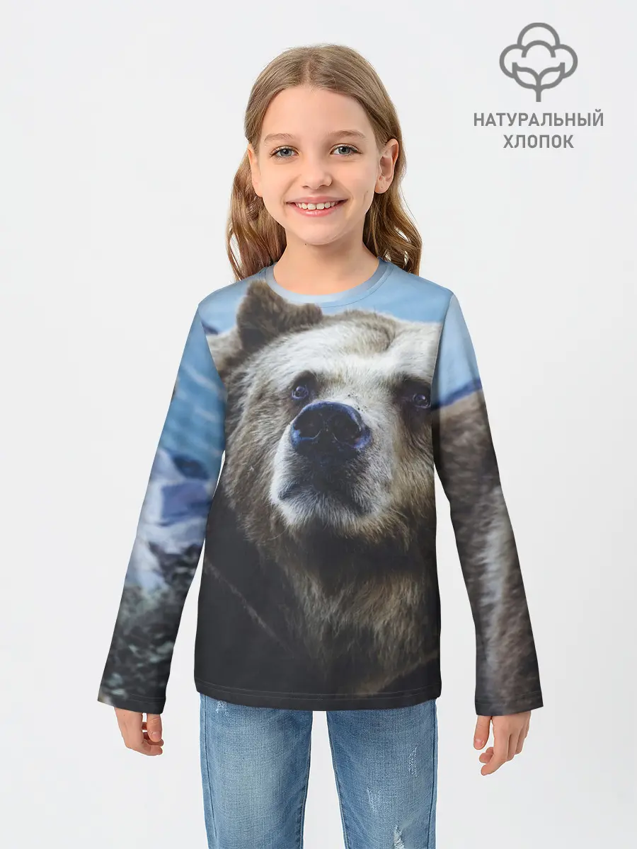 Детский лонгслив / Гризли