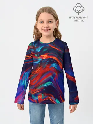 Детский лонгслив / Абстракция краски
