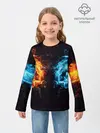 Детский лонгслив / Абстракция,Инь-Ян,Огонь,Вода