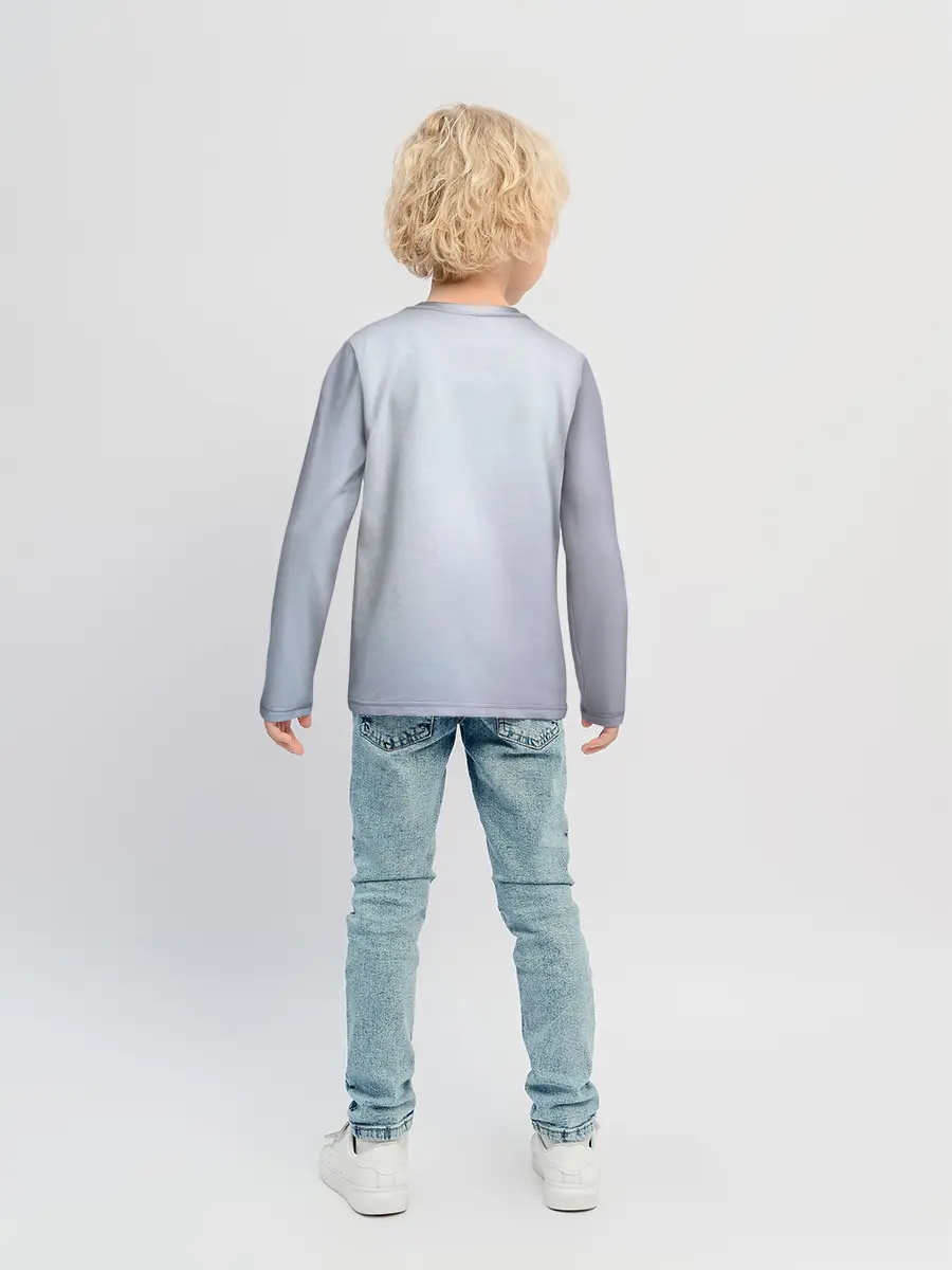 Детский лонгслив / Кот в шарфе