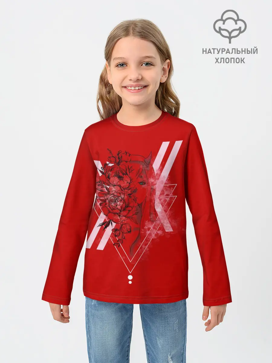 Детский лонгслив / Darling in the Franxx Настроение цвета роз