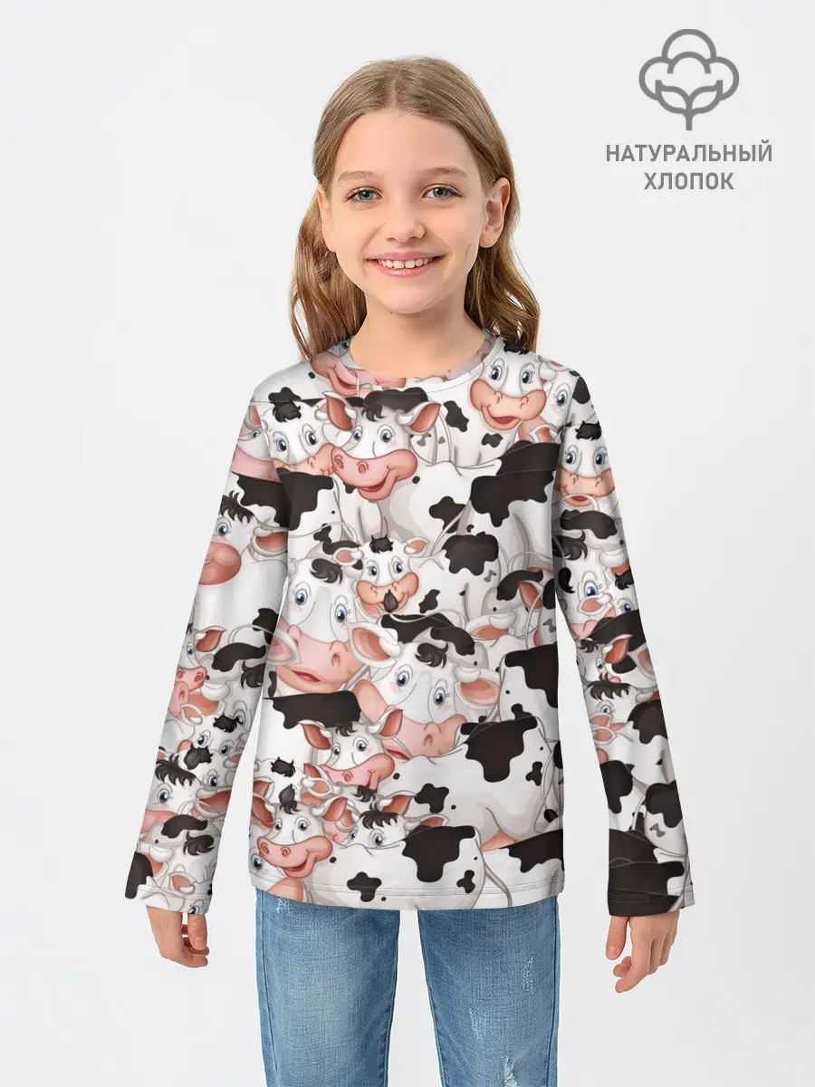 Детский лонгслив / Коровы
