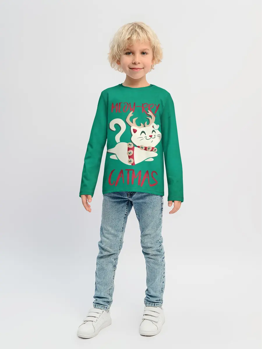 Детский лонгслив / Meow-rry Catmas