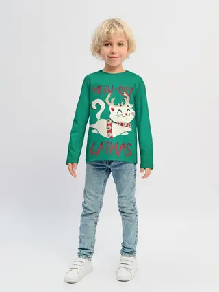 Детский лонгслив / Meow-rry Catmas