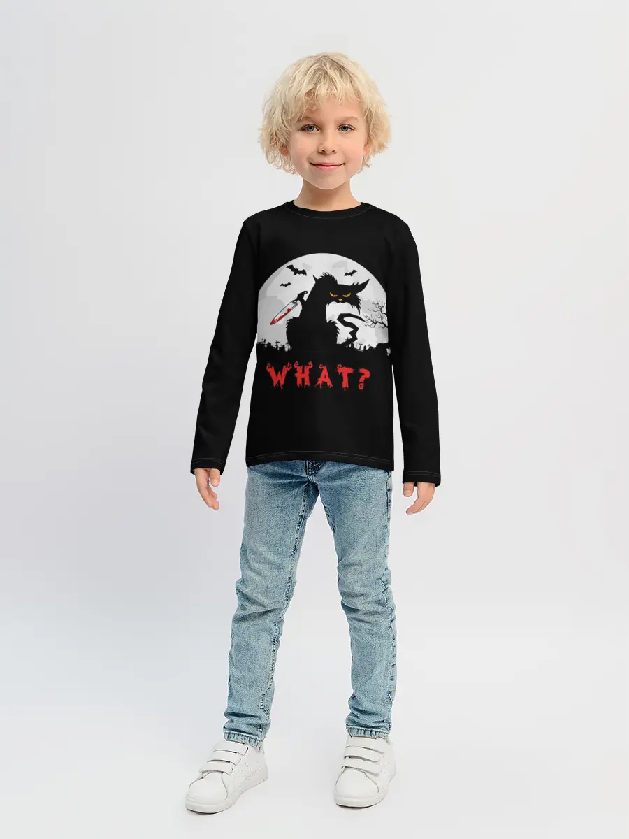 Детский лонгслив / What Cat