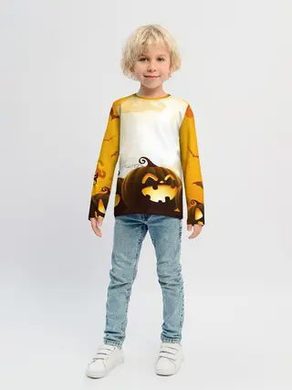 Детский лонгслив / Тыквы