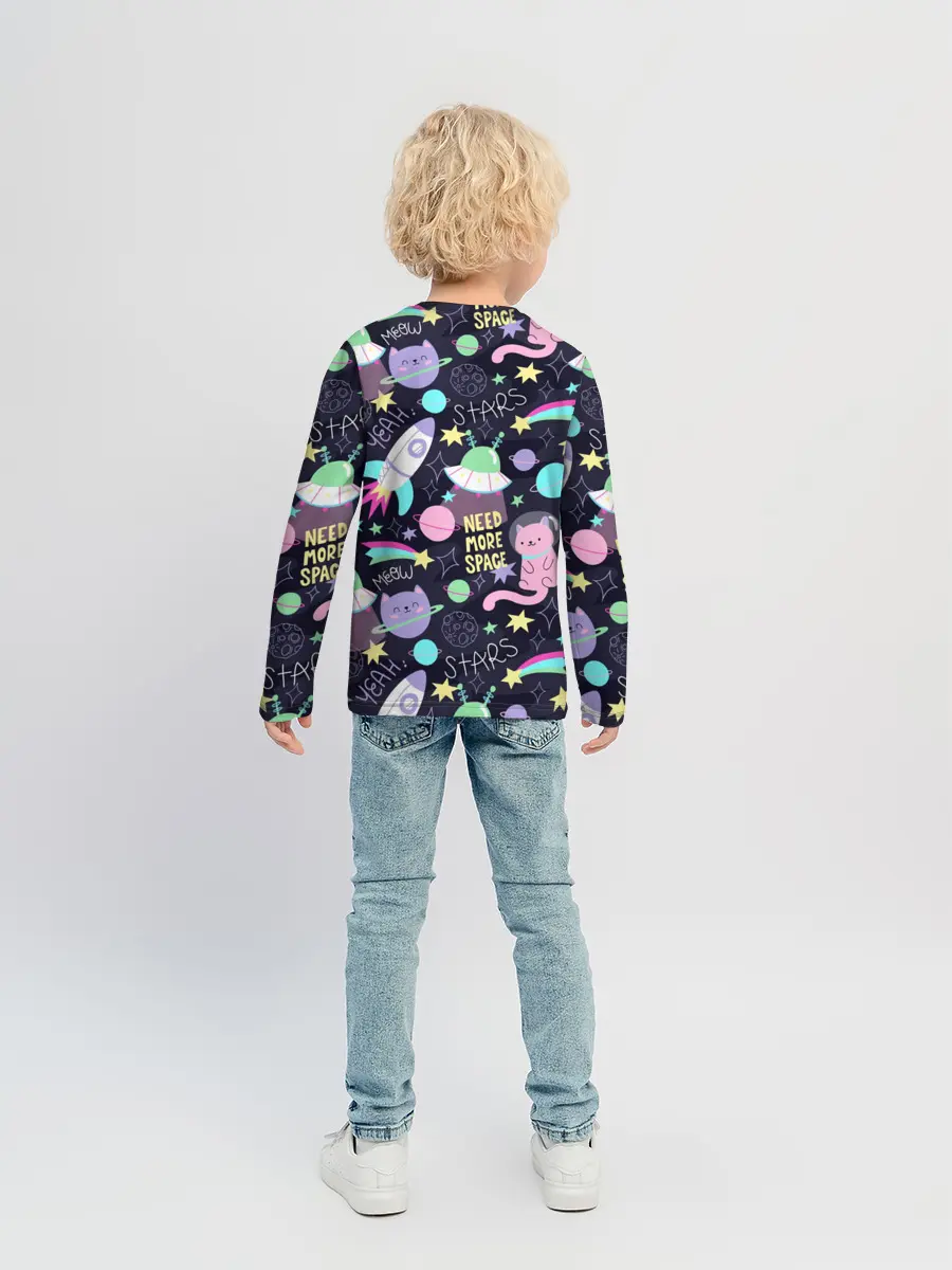 Детский лонгслив / Коты-космонавты