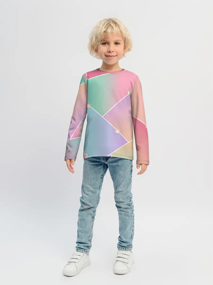 Детский лонгслив / Нежные цвета геометрии