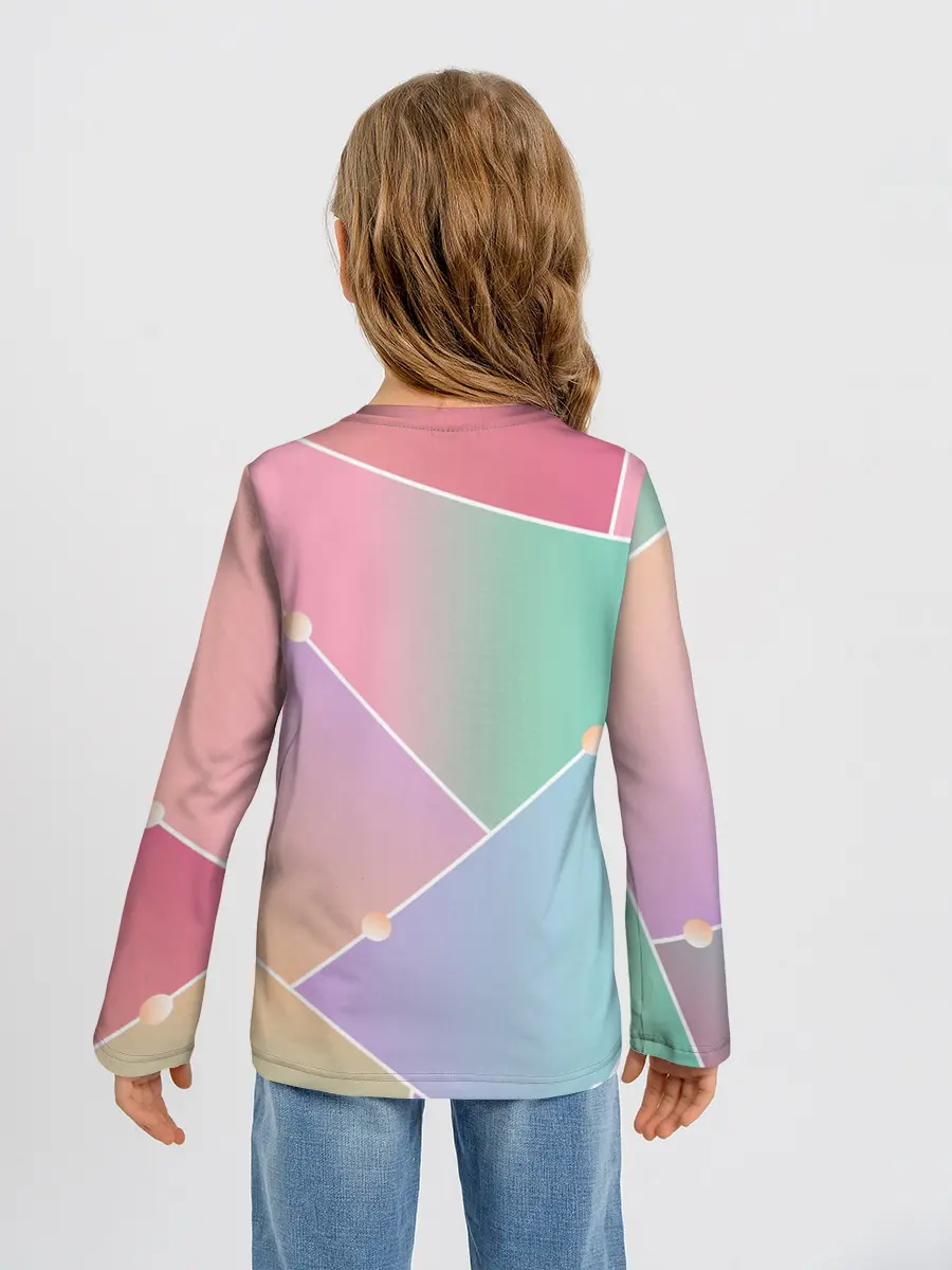 Детский лонгслив / Нежные цвета геометрии