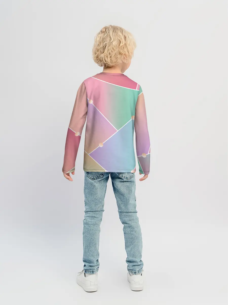 Детский лонгслив / Нежные цвета геометрии