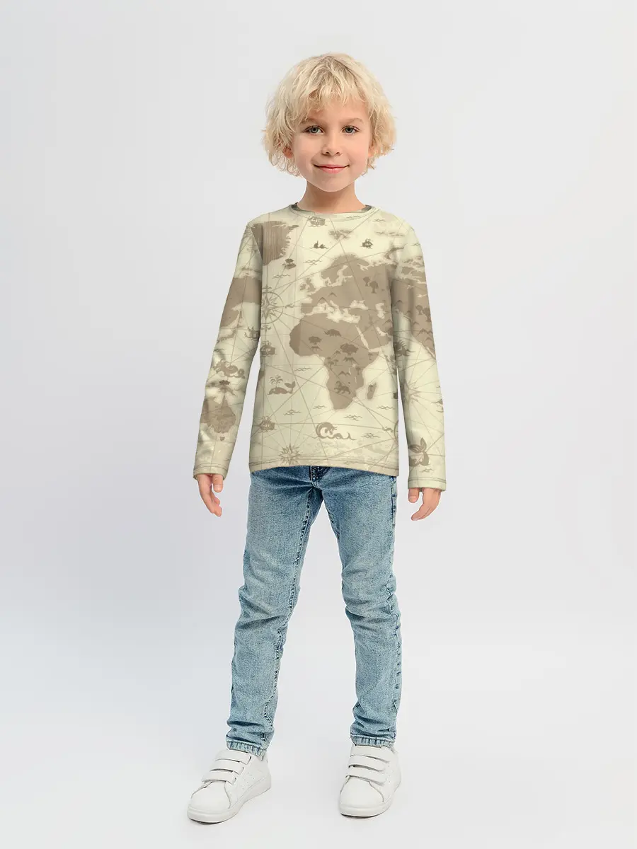 Детский лонгслив / Карта мира