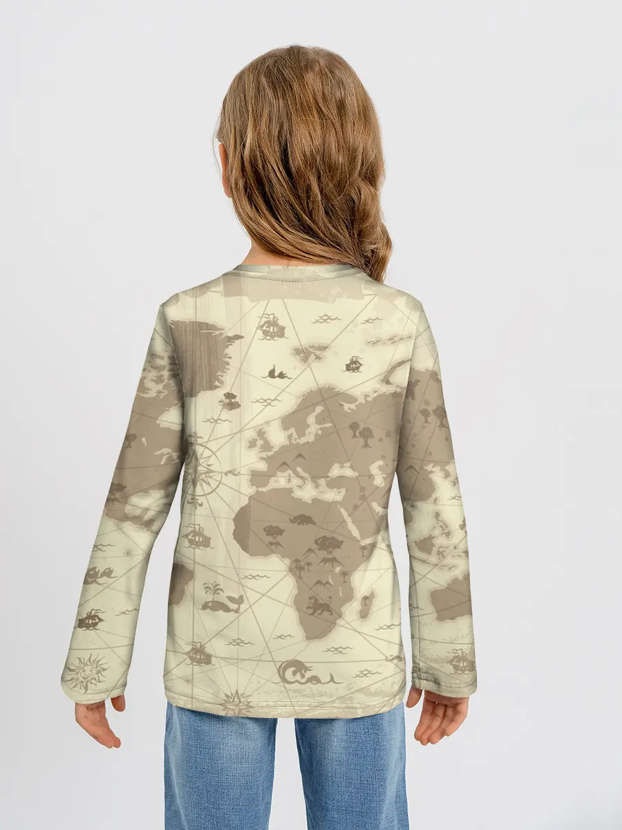 Детский лонгслив / Карта мира