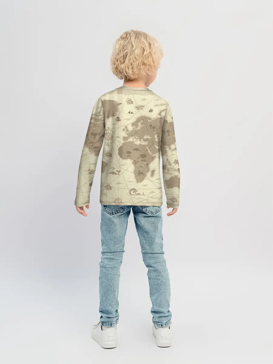 Детский лонгслив / Карта мира