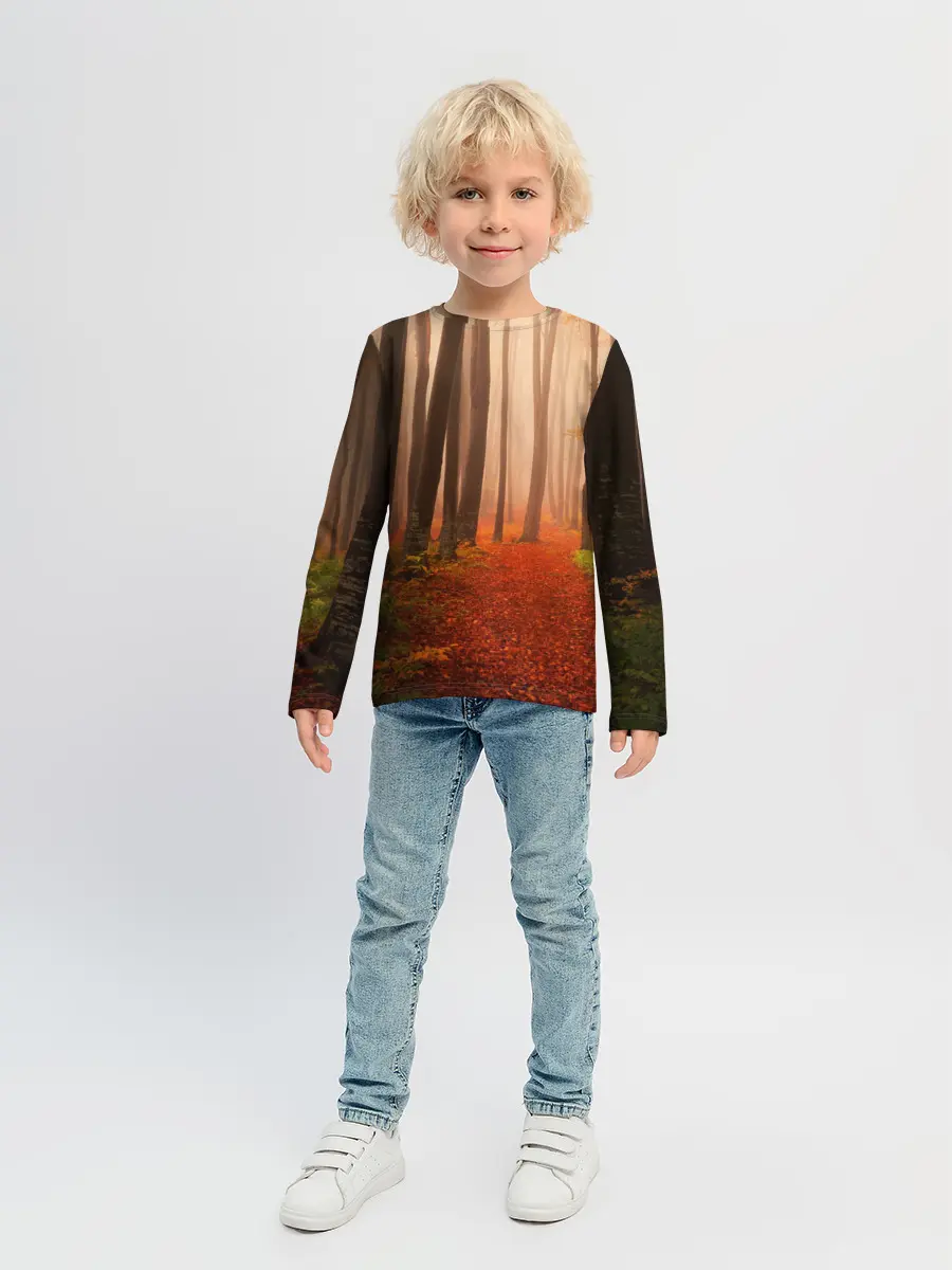 Детский лонгслив / Осенний лес