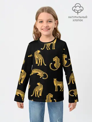 Детский лонгслив / Леопарды