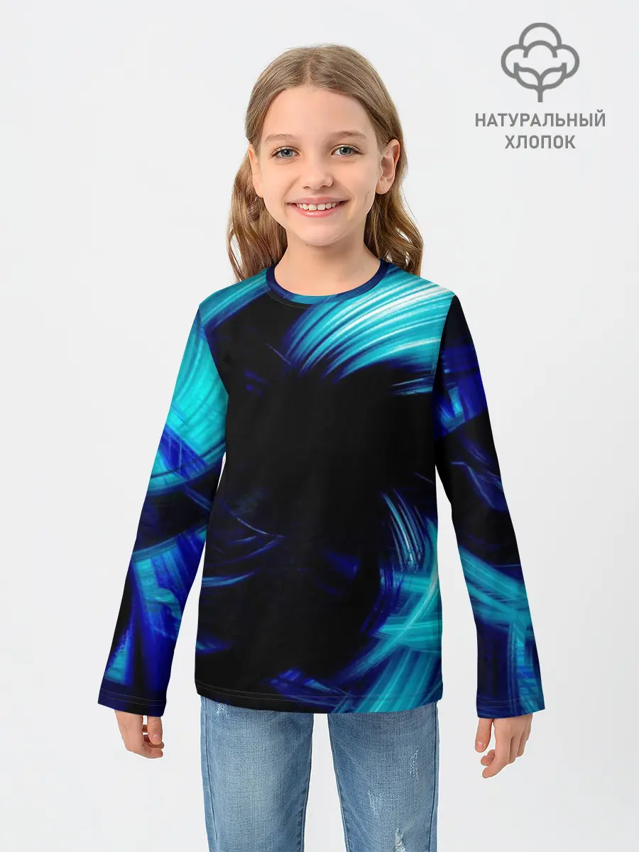 Детский лонгслив / Неоновый вихрь