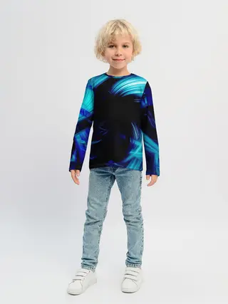 Детский лонгслив / Неоновый вихрь