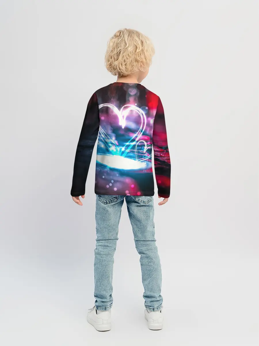 Детский лонгслив / Неоновое сердце