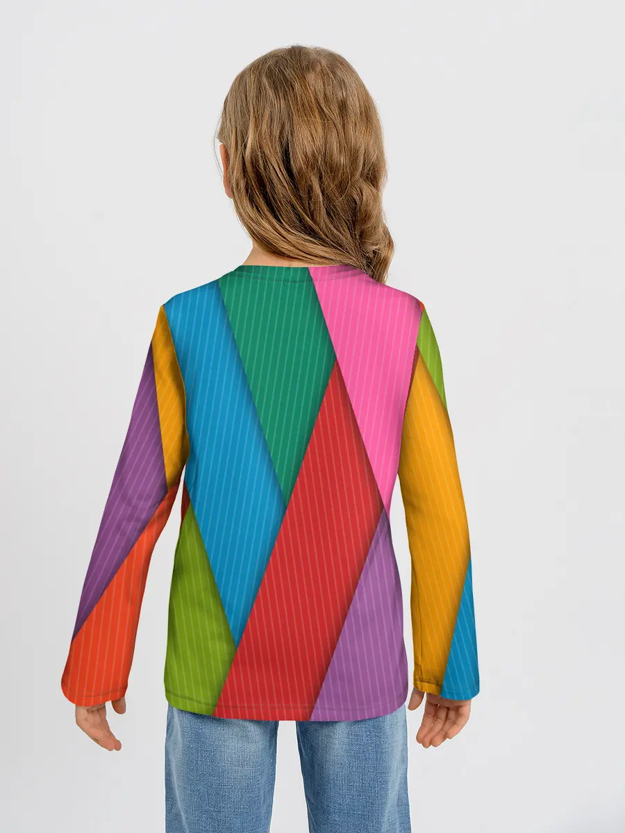 Детский лонгслив / Разноцветный узор