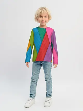 Детский лонгслив / Разноцветный узор