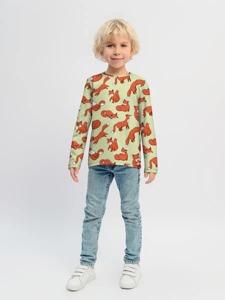 Детский лонгслив / Осенние лисички