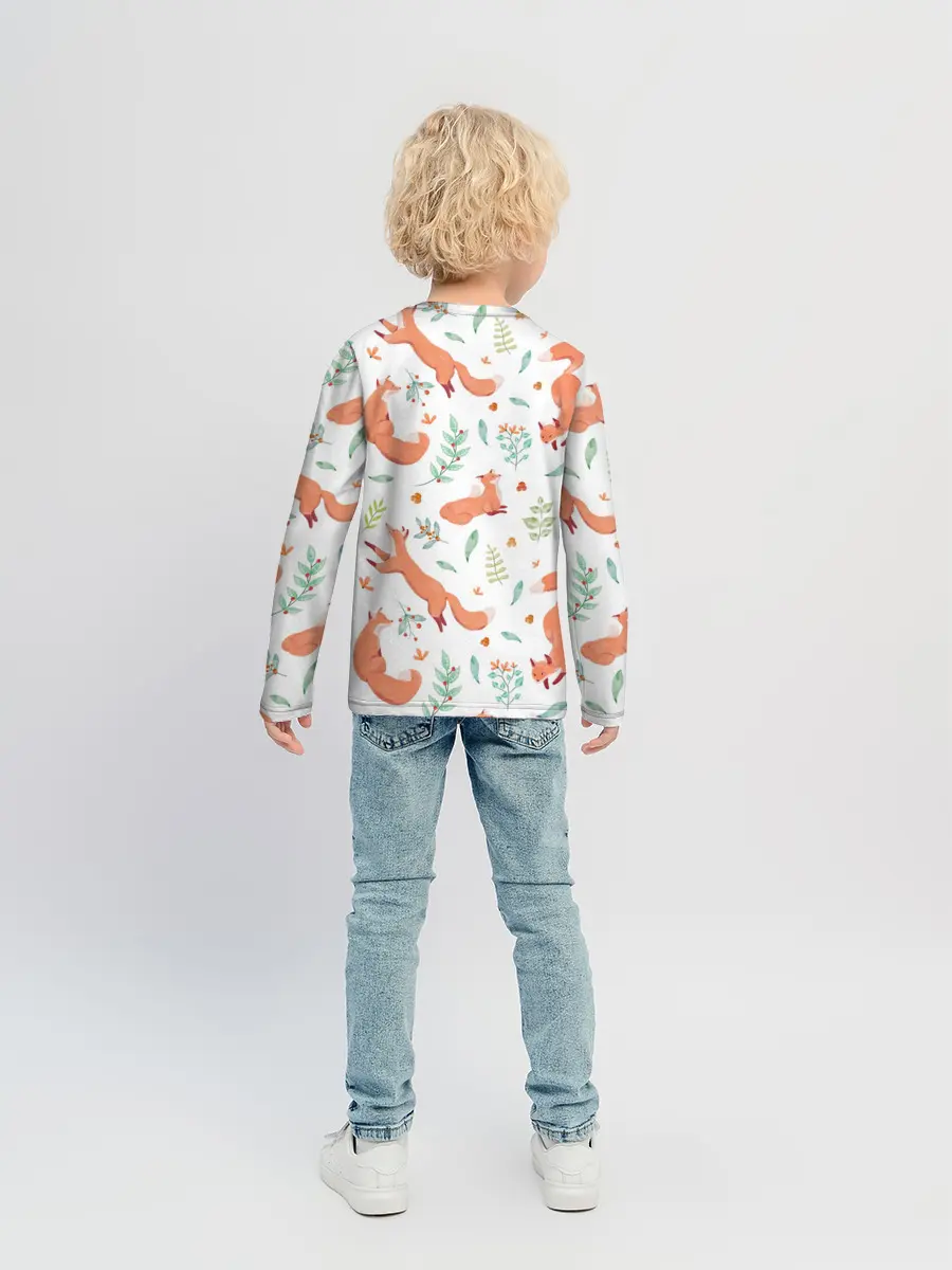 Детский лонгслив / Акварельные лисички