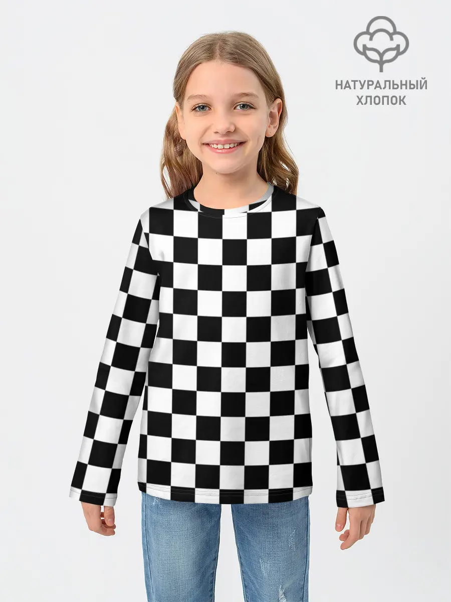 Детский лонгслив / Шахматка