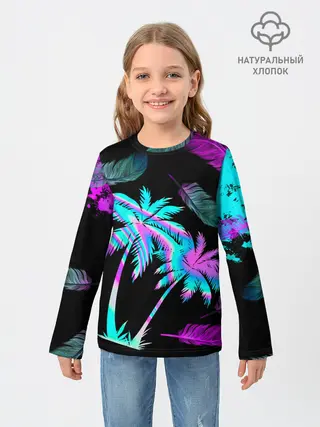 Детский лонгслив / Неоновое лето