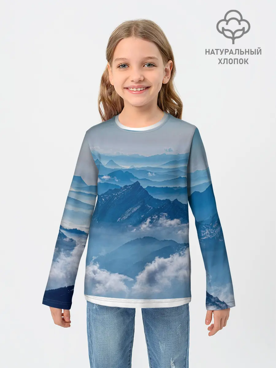 Детский лонгслив / Горы