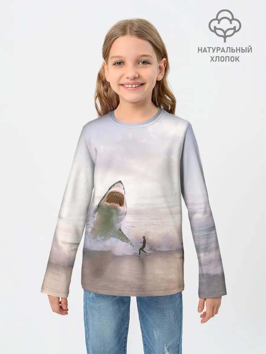 Детский лонгслив / Мегалодон