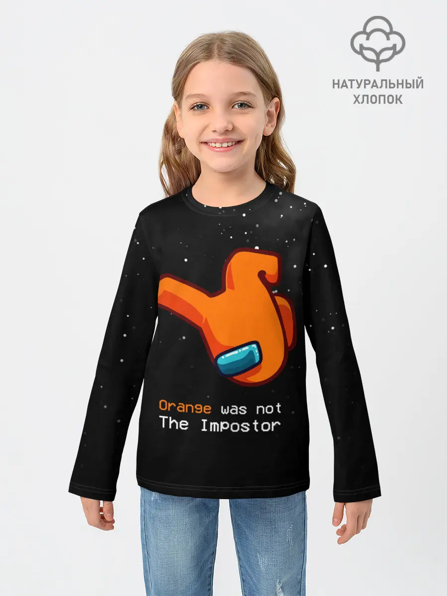 Детский лонгслив / AMONG US - Orange