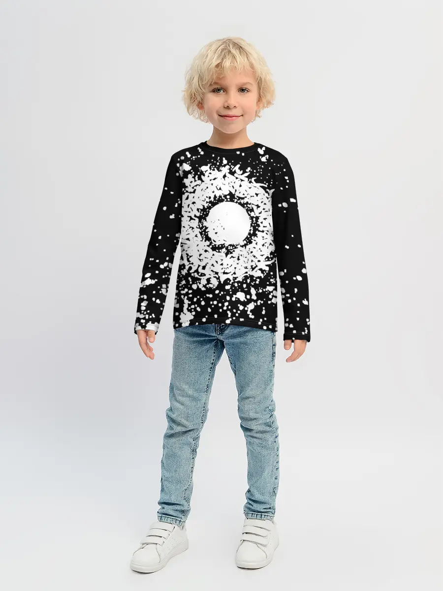 Детский лонгслив / Каллиграфия на чёрном фоне