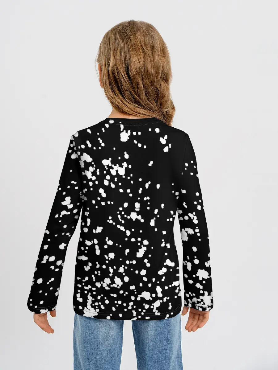 Детский лонгслив / Каллиграфия на чёрном фоне