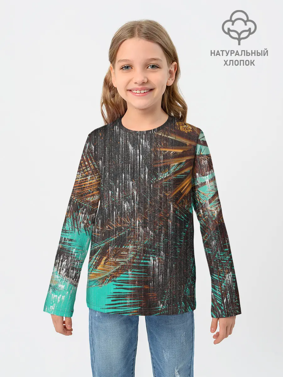 Детский лонгслив / Palm glitch art