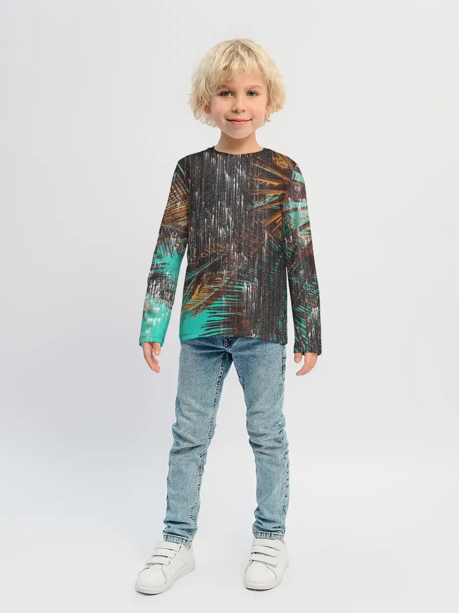 Детский лонгслив / Palm glitch art