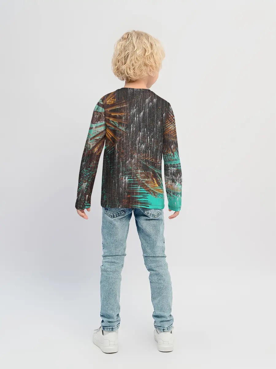 Детский лонгслив / Palm glitch art