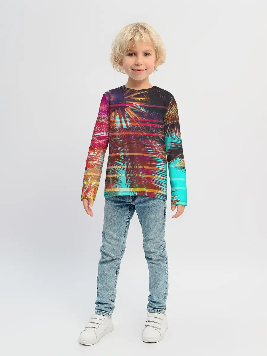 Детский лонгслив / Palm glitch art
