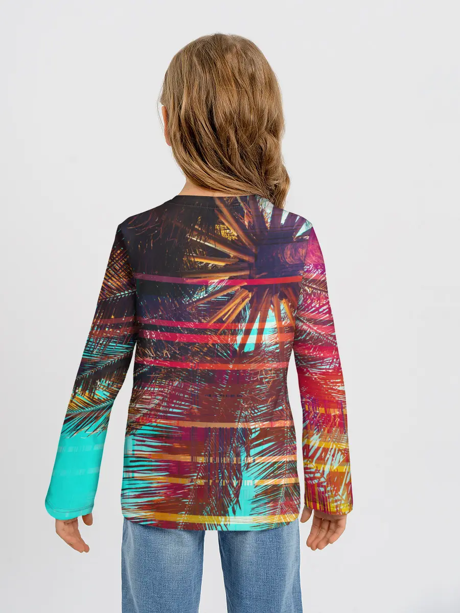 Детский лонгслив / Palm glitch art