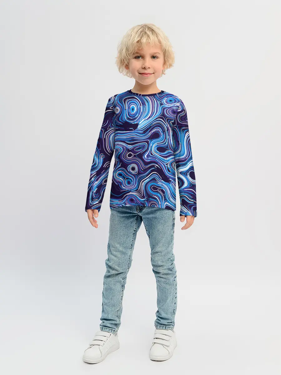 Детский лонгслив / Синие линии